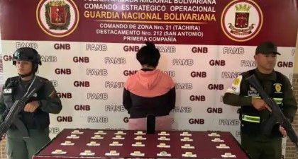 Imagen de la noticia: Estado Táchira: Detienen a mujer con 28 dediles de cocaína en su estómago