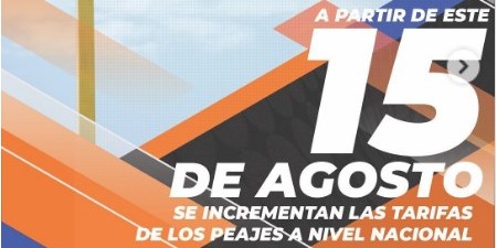 Imagen de la noticia: Peajes comenzarán a cobrar nuevas tarifas a partir del 15 de agosto