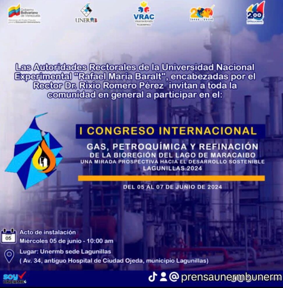 Imagen de la noticia: Municipio Cabimas: Unermb ultima detalles finales del I Congreso Internacional de Ingeniería de Gas, Petroquímica y Refinación