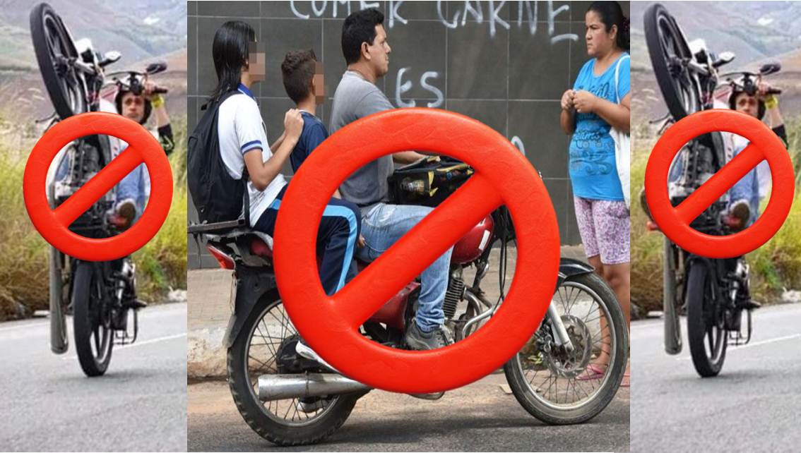 Imagen de la noticia: INTT ratifica prohibición de traslado en motocicleta de menores de diez años