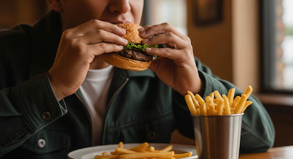 Imagen de la noticia: Un joven de 22 años está en estado crítico tras tragarse una hamburguesa entera como parte de una broma en Grecia