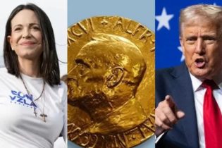 Imagen de la noticia: María Corina Machado entrega a Trump la medalla del Nobel enmarcada como «gratitud»