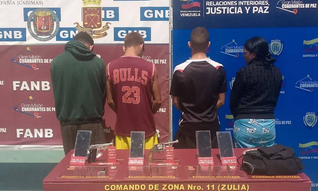 Imagen de la noticia: Duro golpe a la extorsión en Cabimas: Cayeron cuatro miembros de la banda “El Adriancito”