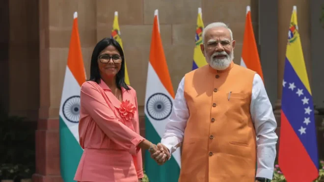 Delcy Rodríguez y el primer ministro Narendra Modi evalúan cooperación: así va la agenda comercial en India